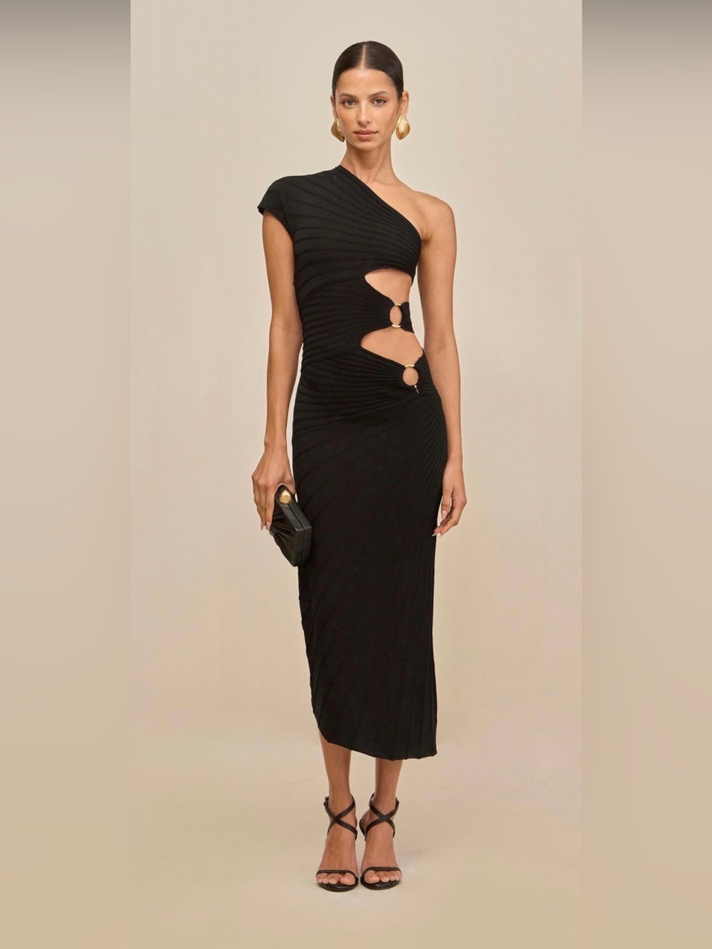 Cult Gaia LURENZ KNIT DRESS in black